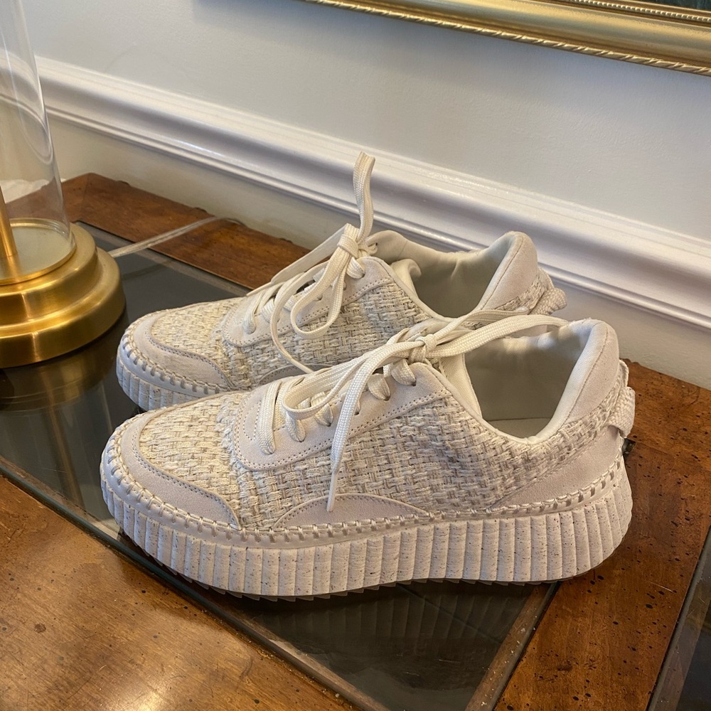 Women's Cream Platform Sneakers